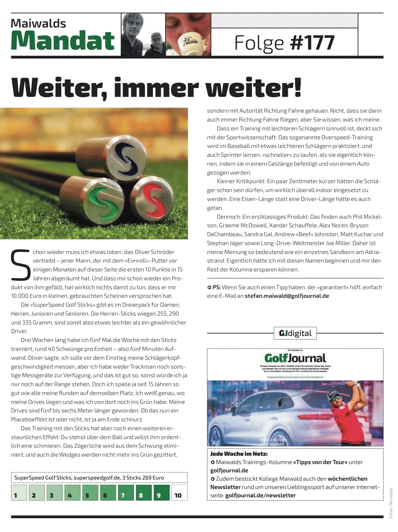 Artikel im Golf Journal: SuperSpeed Golf Training